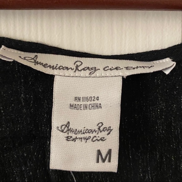 American Rag Black Floral Long Sleeve Dress Medium - Picture 6 of 8